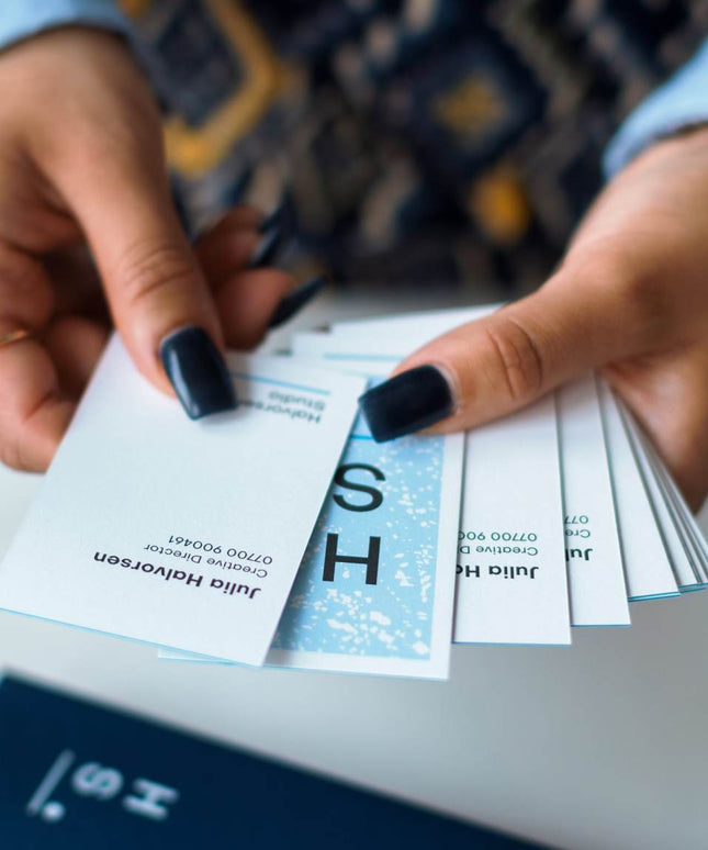 The Triple Business card - Coloured edge Business card (85mm x 55mm)