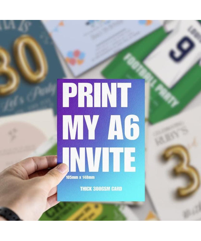 Print my A6 Party Invite