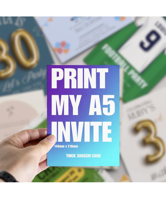 Print my A5 Party Invite