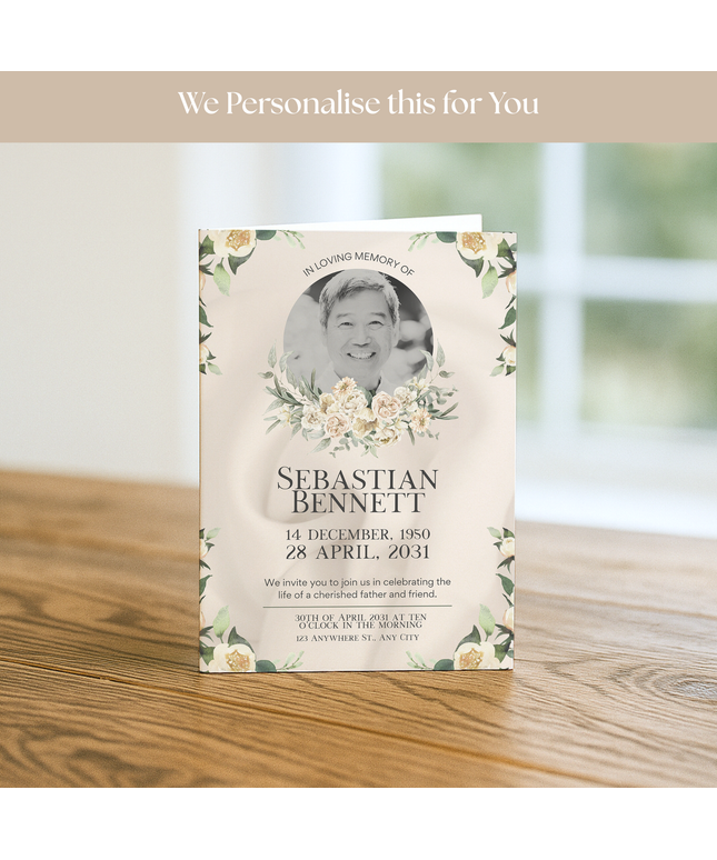 Bloom Memorial Order of Service | We Design & Print | Neutral
