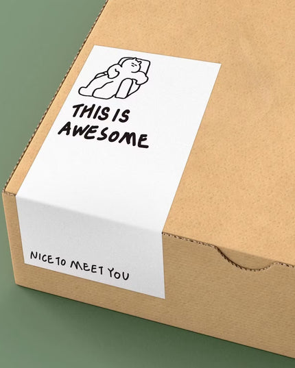Rectangular Box Seal Stickers 57mm x 99mm