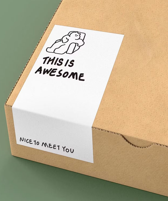 Rectangular Box Seal Stickers 57mm x 99mm