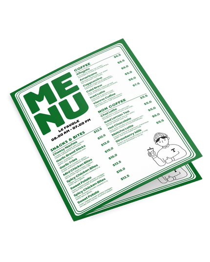 4 Page Menu Printing | A4