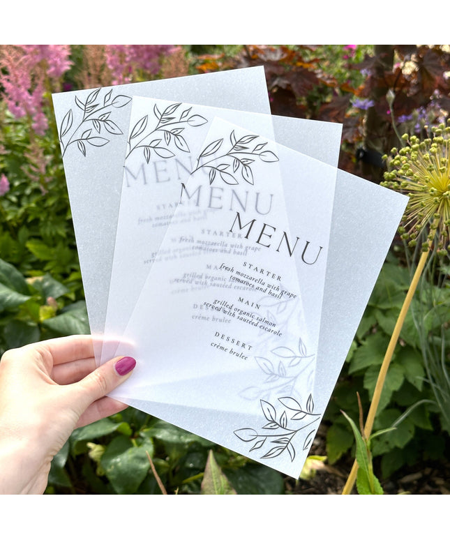 Vellum Printing - A4, A5, A6, 5"x7"